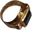 18 Karaat gouden ring met een saffier 18 Karaat gouden ring met een saffier