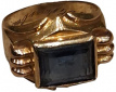 18 Karaat gouden ring met een saffier 18 Karaat gouden ring met een saffier