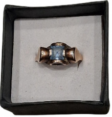 9 KT gouden damesring met aquamarijn