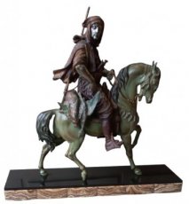 Arab on horseback large statue in art bronze.