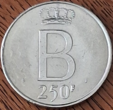Belgische 250 frank herdenkingsmunt 1976