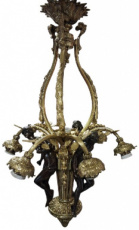 Belle Epoque bronzen luchter