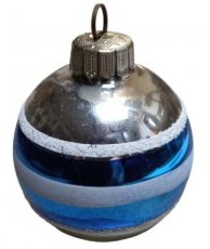 blauw gestreepte vintage kerstbal