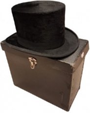 Borsalino zwarte fluwelen hoge hoed