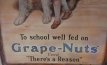 Grape-nuts Cereal reclamebord Grape-nuts Cereal reclamebord