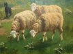Henri Matthijs (XIX-XX) schapen met herder Henri Matthijs (XIX-XX) schapen met herder