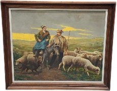 J. Denef landbouwers met hunne kudde schapen