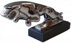 Jaguar Mascotte in verchroomd brons Jaguar Mascotte in verchroomd brons