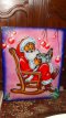 kerstman airbrush metalen decoratiepaneel kerstman airbrush metalen decoratiepaneel