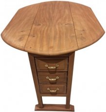 mahonie klaptafel met 6 laden
