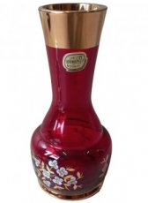 red "Bohemia Glass" vase.
