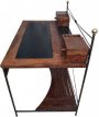 teakhouten en smeedijzeren bureau teakhouten en smeedijzeren bureau
