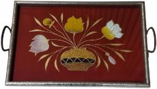 vintage dienblad met gestileerd boeket vintage dienblad met gestileerd boeket