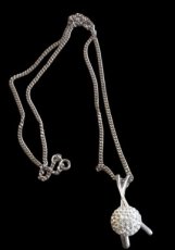 silver women's necklace with Swarovski stones.